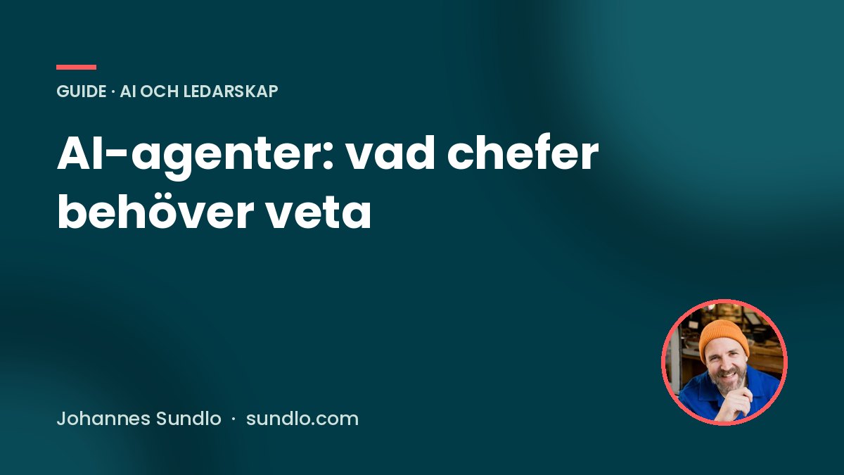 AI-agenter: vad chefer behöver veta. Guide av Johannes Sundlo på sundlo.com