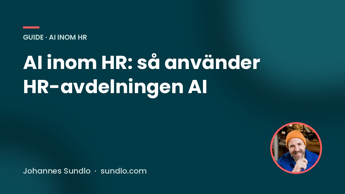 AI inom HR: så använder HR-avdelningen AI. Guide av Johannes Sundlo på sundlo.com